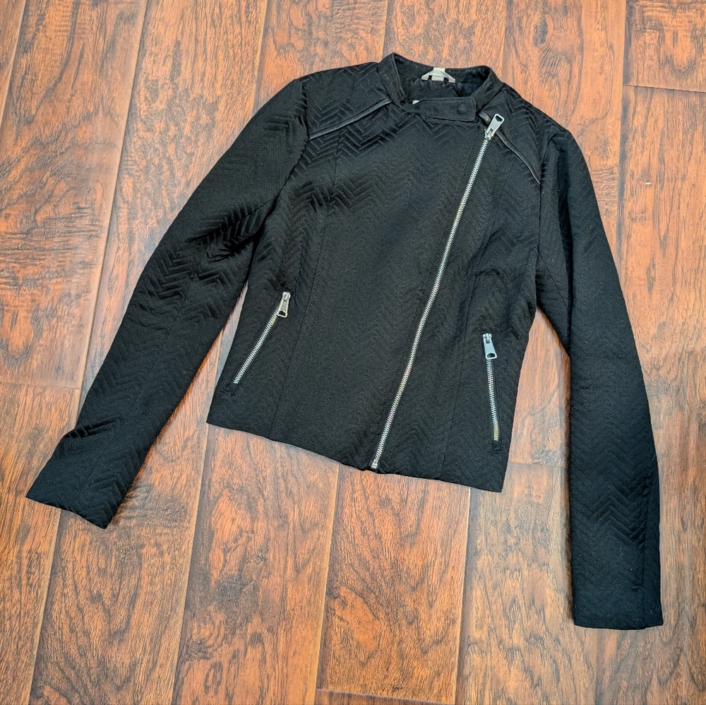 Patterned Cloth Biker Jacket - Picture 3 of 6